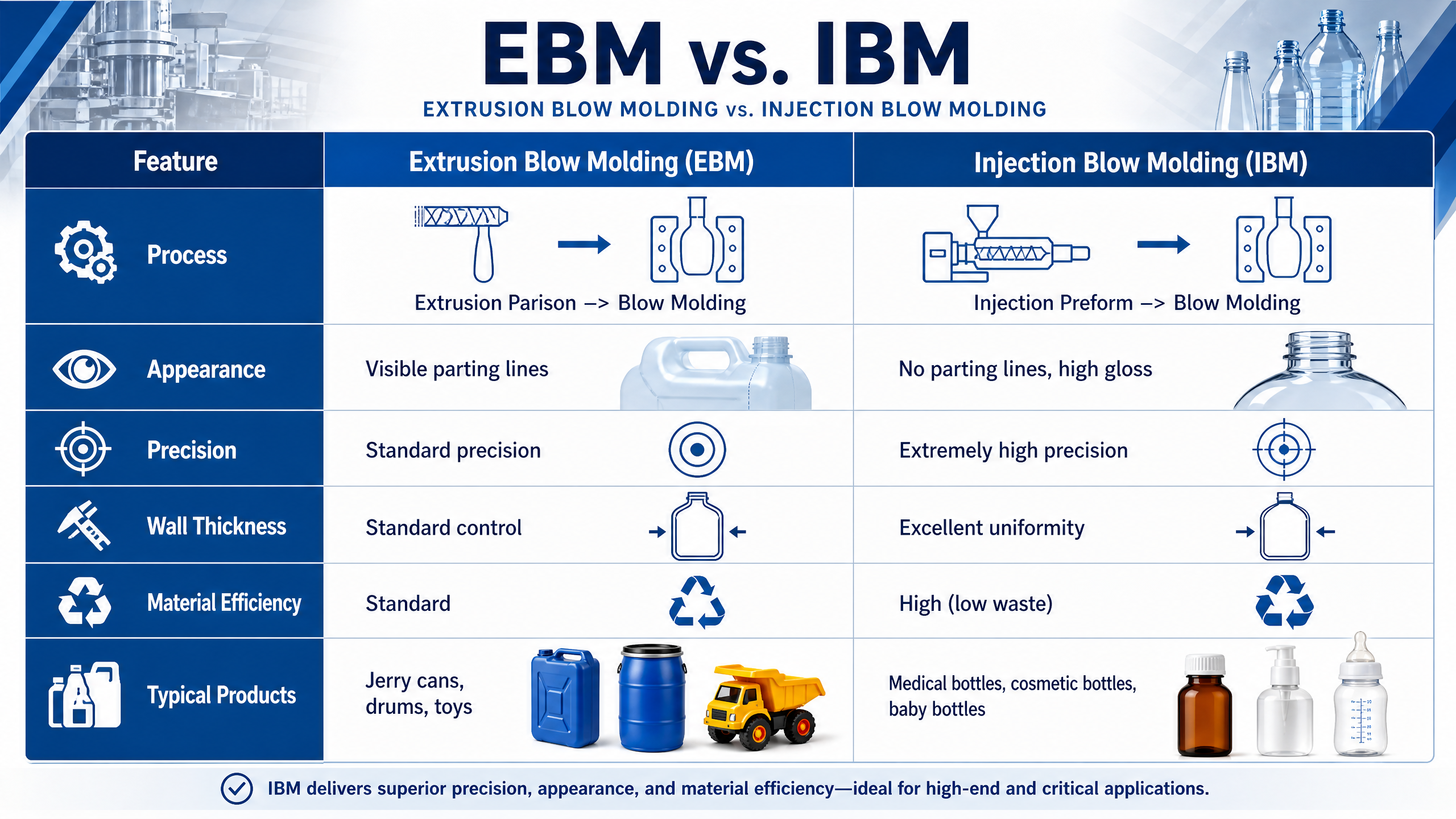 Τελευταία εταιρικά blogs για EBM ή IBM; Ένας επαγγελματικός οδηγός για την επιλογή της καλύτερης διαδικασίας εμφύσησης