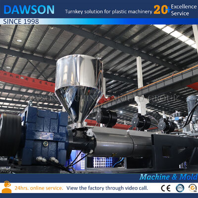 Μηχανή εμφύσησης πλαστικών φιαλών HDPE για απορρυπαντικά πλυντηρίων, με διάμετρο βίδας 85mm και δύναμη σύσφιξης 110kN