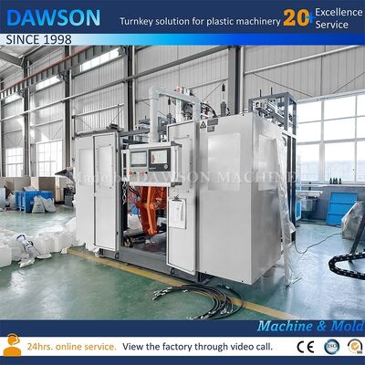 Μηχανή κατασκευής δοχείων διπλού σταθμού με ισχύ θέρμανσης κοχλία 13,8kw για χύτευση με εμφύσηση πλαστικών φιαλών φυτοφαρμάκων PE