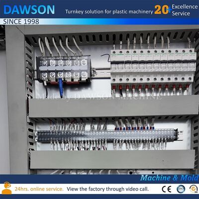 Αυτοματοποιημένη μηχανή χύτευσης με 8kw θέρμανση κεφαλής πετσέτας για χημικά ανθεκτικά βάζα HDPE 1L-5L με ευρύ στόμα