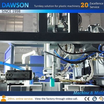 Αυτοματοποιημένη μηχανή χύτευσης με 8kw θέρμανση κεφαλής πετσέτας για χημικά ανθεκτικά βάζα HDPE 1L-5L με ευρύ στόμα