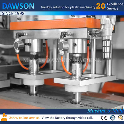 Μηχανή χύτευσης με εμφύσηση για μπουκάλια απορρυπαντικού ρούχων 5L HDPE πλήρως ηλεκτρική, μηχανή χύτευσης με εμφύσηση με εξώθηση τριών κεφαλών